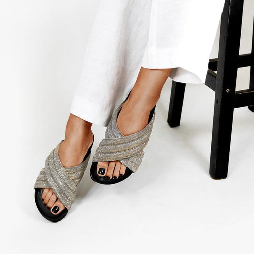 Sandy Metallic Sandals