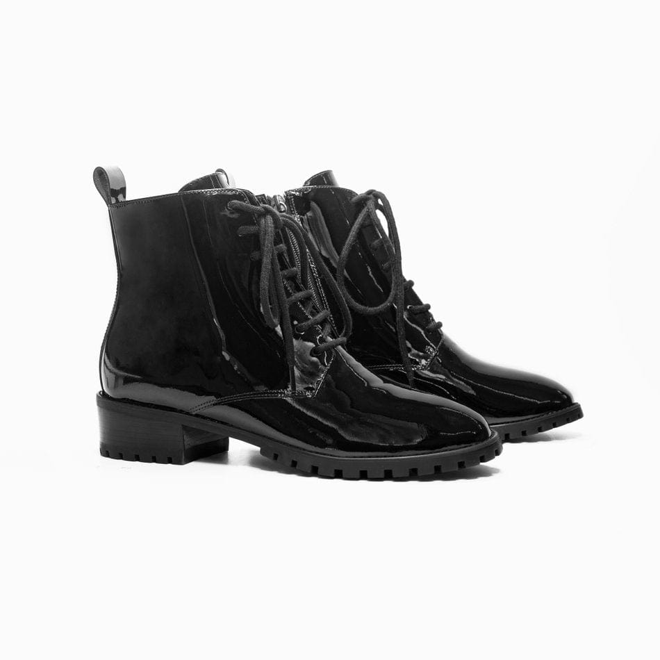 Shiny combat boots hotsell