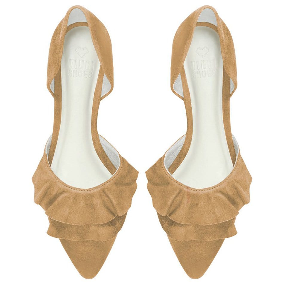 Vinci Shoes Plie Caramel Ballerinas