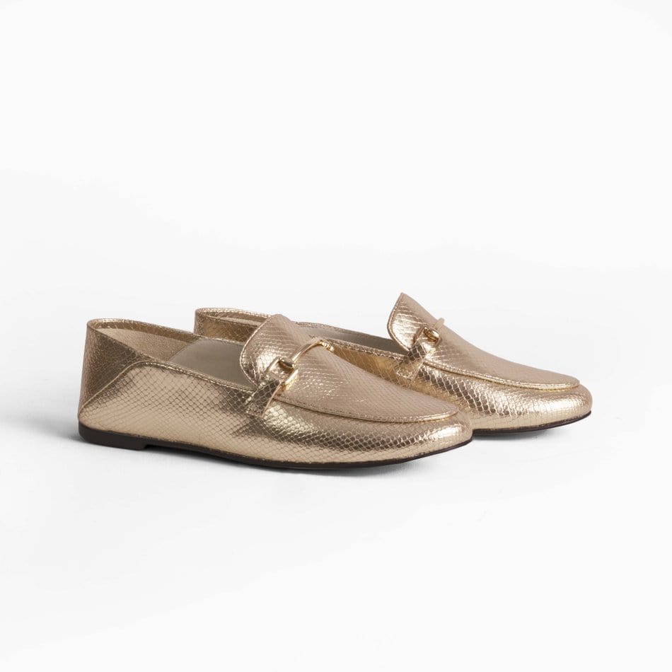 Vinci Shoes Boston Gold Loafers