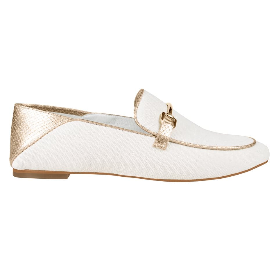Vinci Shoes Boston Natural Gold Loafers