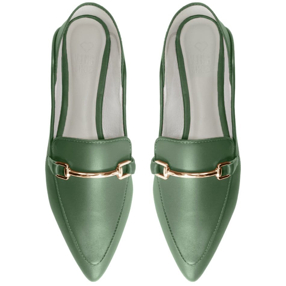 Vinci Shoes Pietra Military Green Classic Loafers