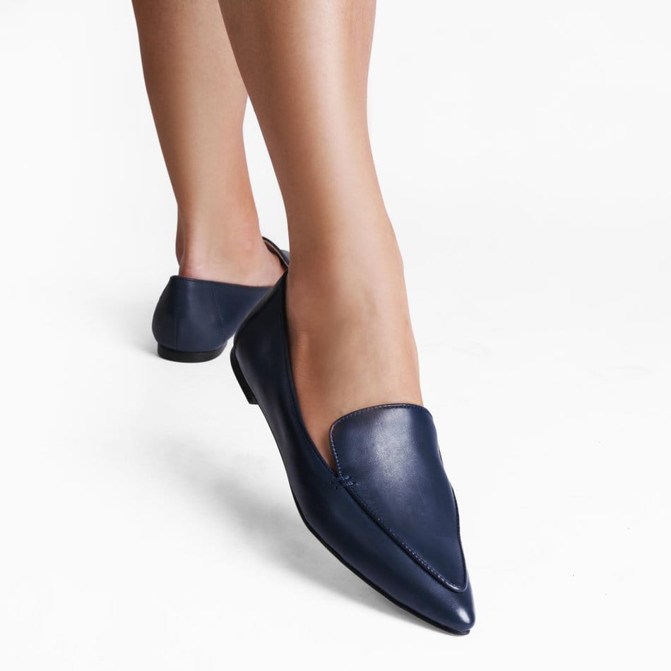 Vinci Shoes Pietra Navy Blue Loafers