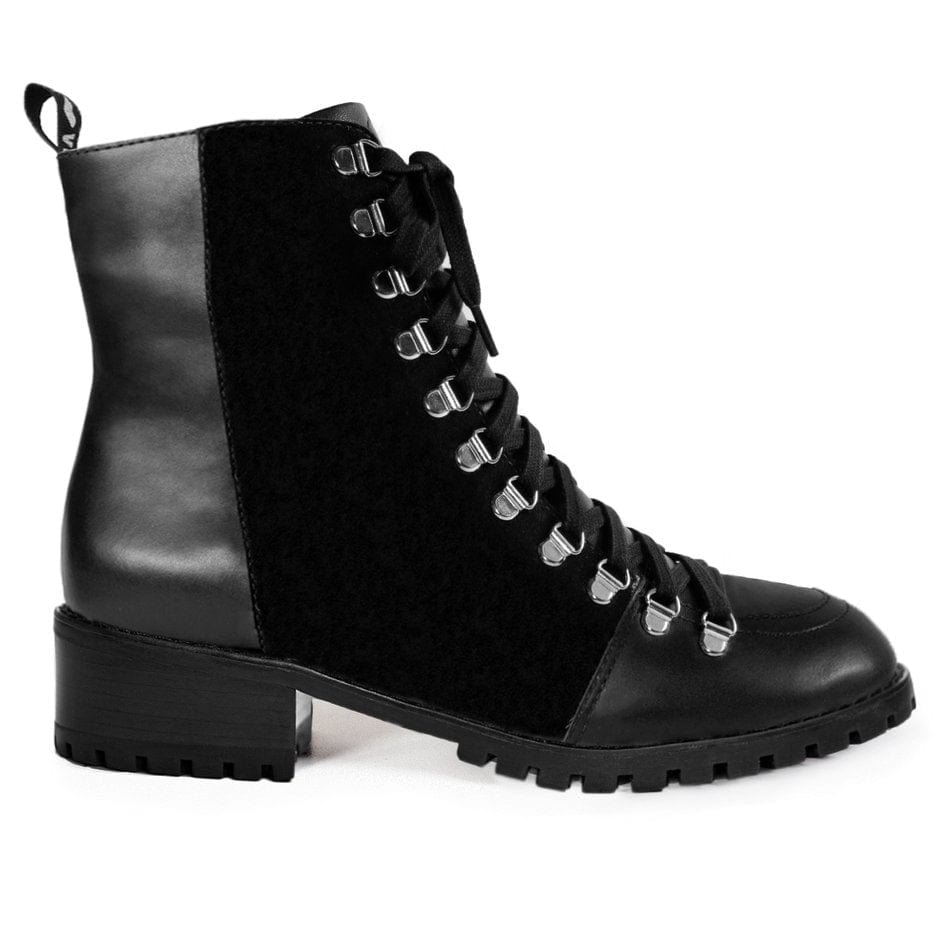Vinci Shoes Black Hiking Boots