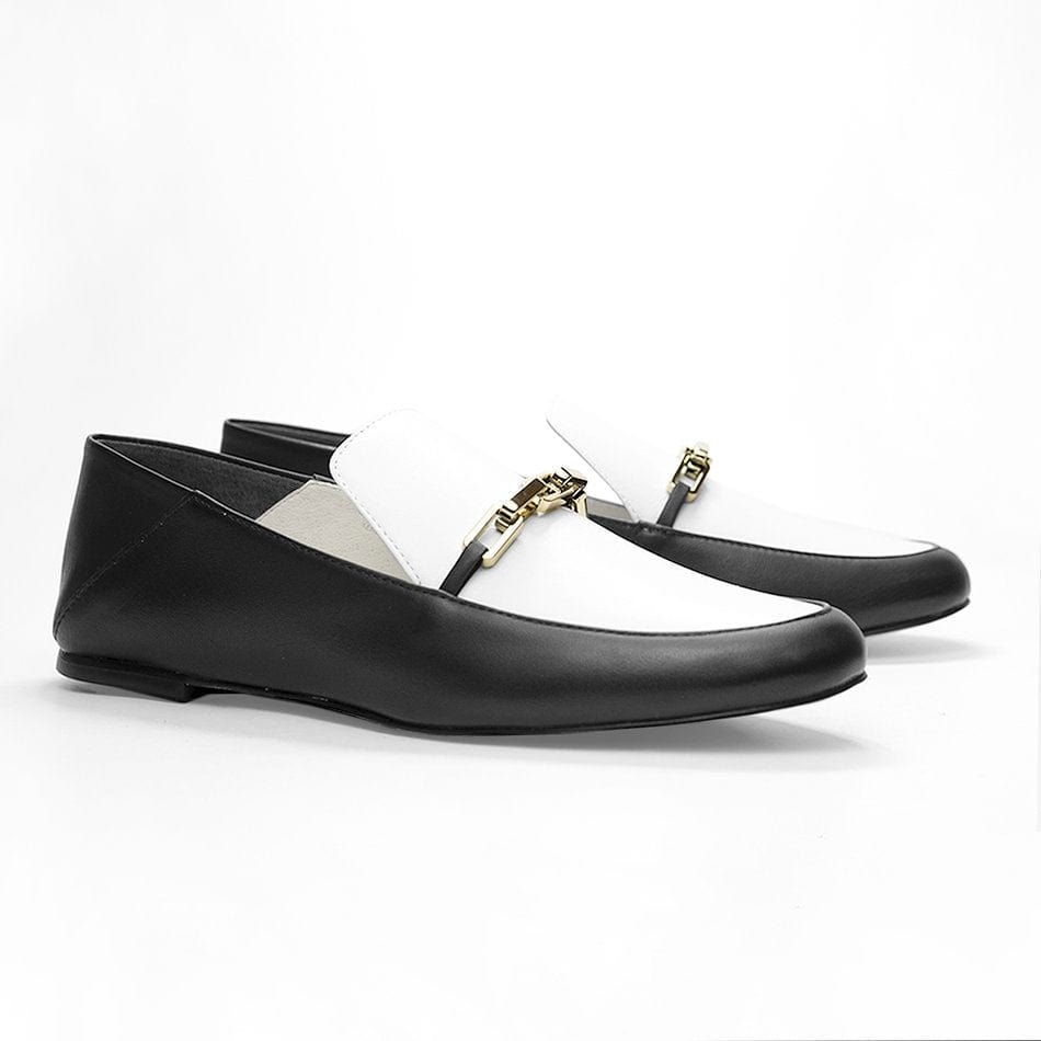 Vinci Shoes Adriana B&W Loafers