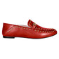 Vinci Shoes Boston Red Studded Loafers