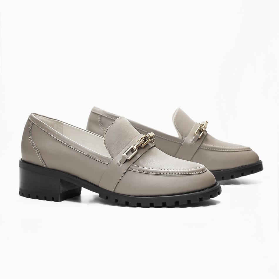 Vinci Shoes Ester Greige Loafers