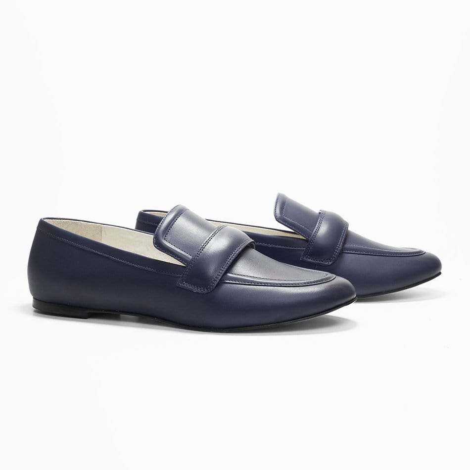 blue loafer shoes
