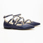 Vinci Shoes Nati Navy Blue Ballerinas