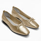 Vinci Shoes Dafne Gold Ballerinas