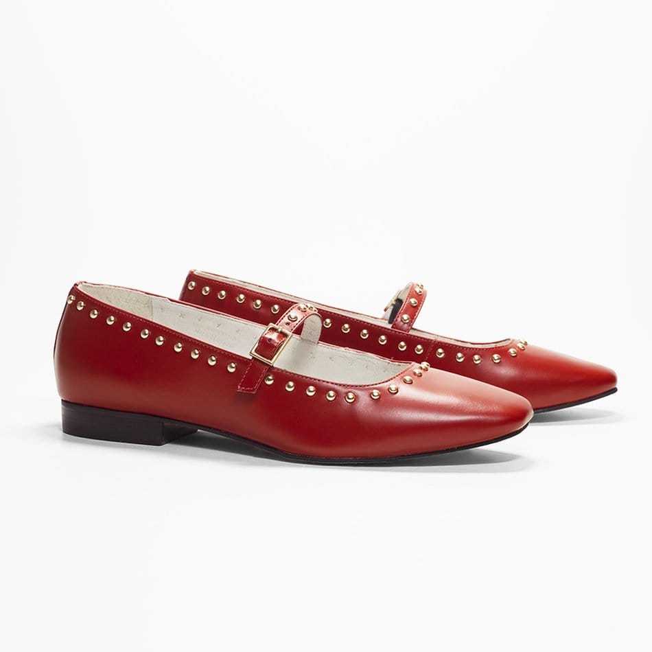 Vinci Shoes Frances Red Ballerinas