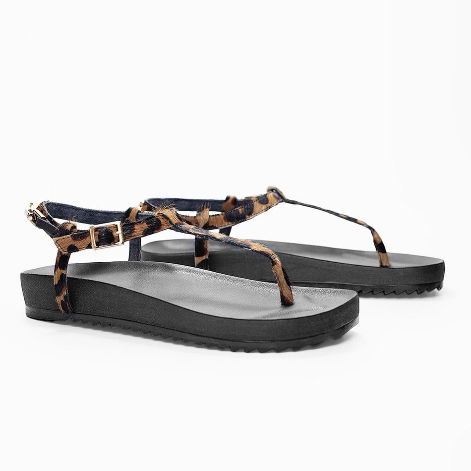 Vinci Shoes Napoli Animal Print Sandals