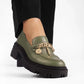 Maite Military Green Loafers