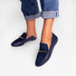 Vinci Shoes Adriana Navy Blue Loafers