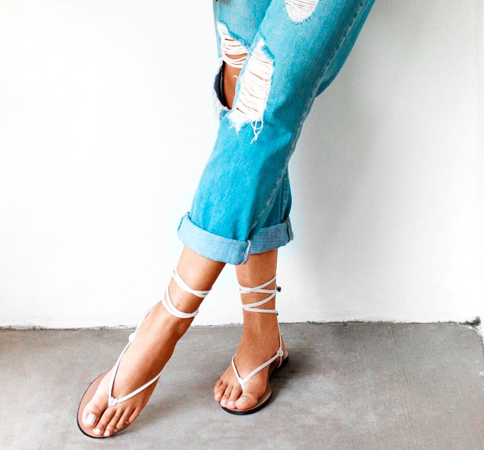 Vinci Shoes Melina White Sandals