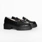 Vinci Shoes 7 [SALE]Angelica Croc-Embossed Black Loafers