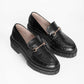 Vinci Shoes 7 [SALE]Angelica Croc-Embossed Black Loafers