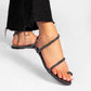 Antonella Metallic Black Sandals