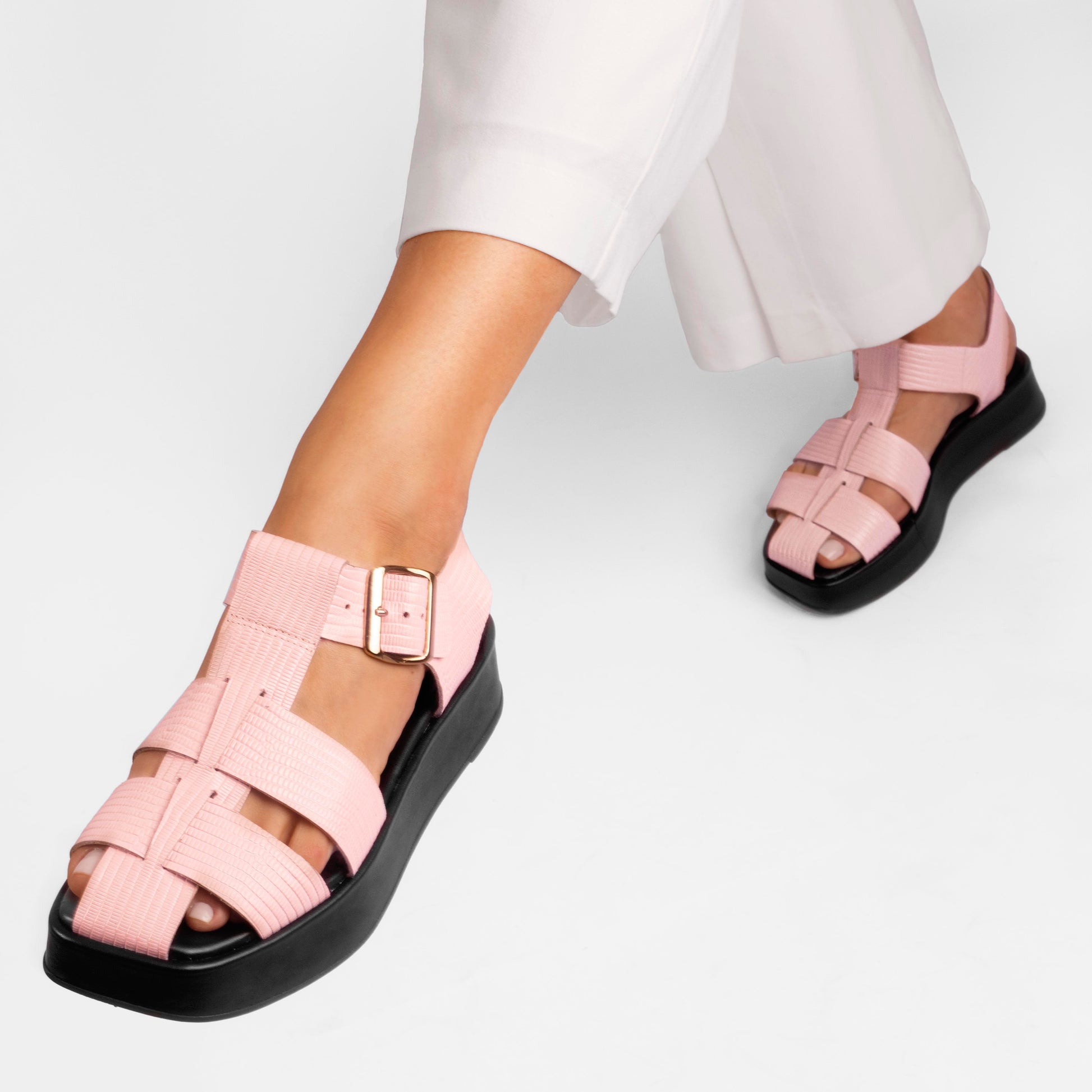 Vinci Shoes Ayla Rose Quartz Flatforms