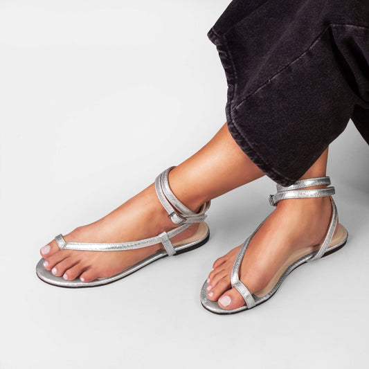 Vinci Shoes Cassis Silver Sandals