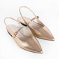 Vinci Shoes Cecilia Gold Ballerinas