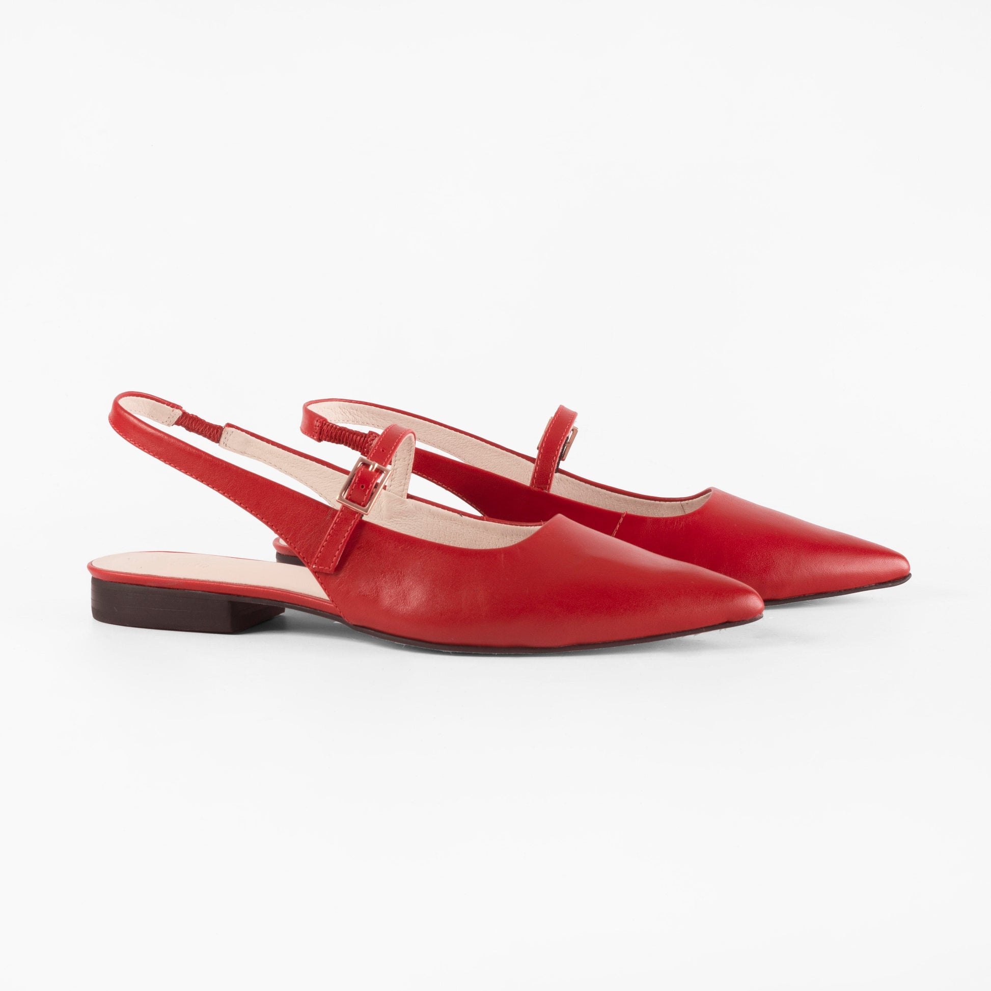 Vinci Shoes Cecilia Red Ballerinas