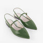 Vinci Shoes Cecilia Military Green Ballerinas