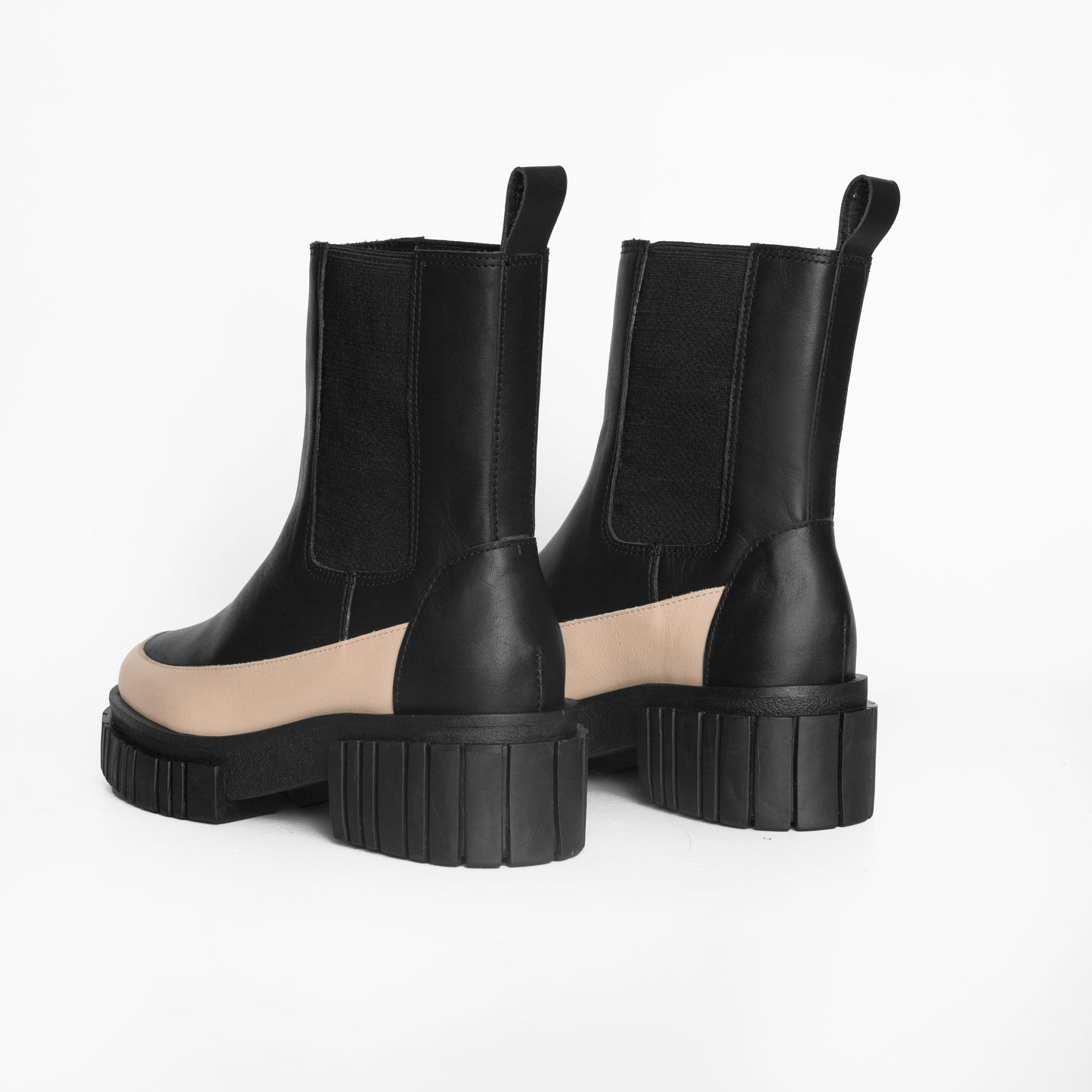 Vinci Shoes Celina Black Beige Chelsea Boot