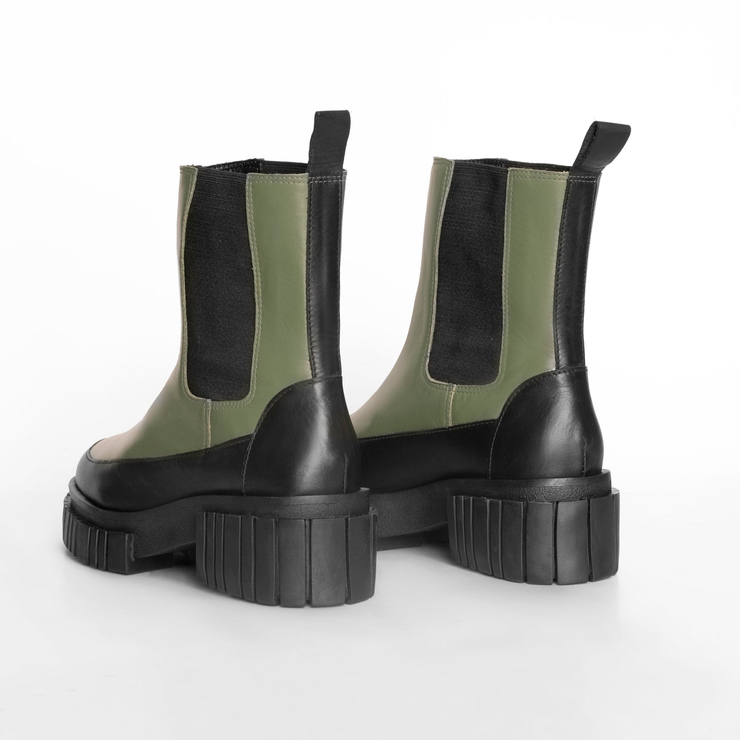 Vinci Shoes Celina Military Green Chelsea Boot