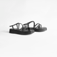 Cora Metallic Black Flatforms