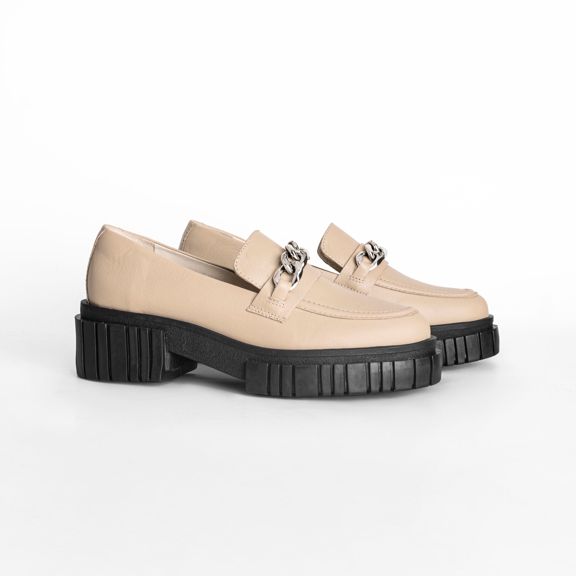 Vinci Shoes Emilia Beige Loafers