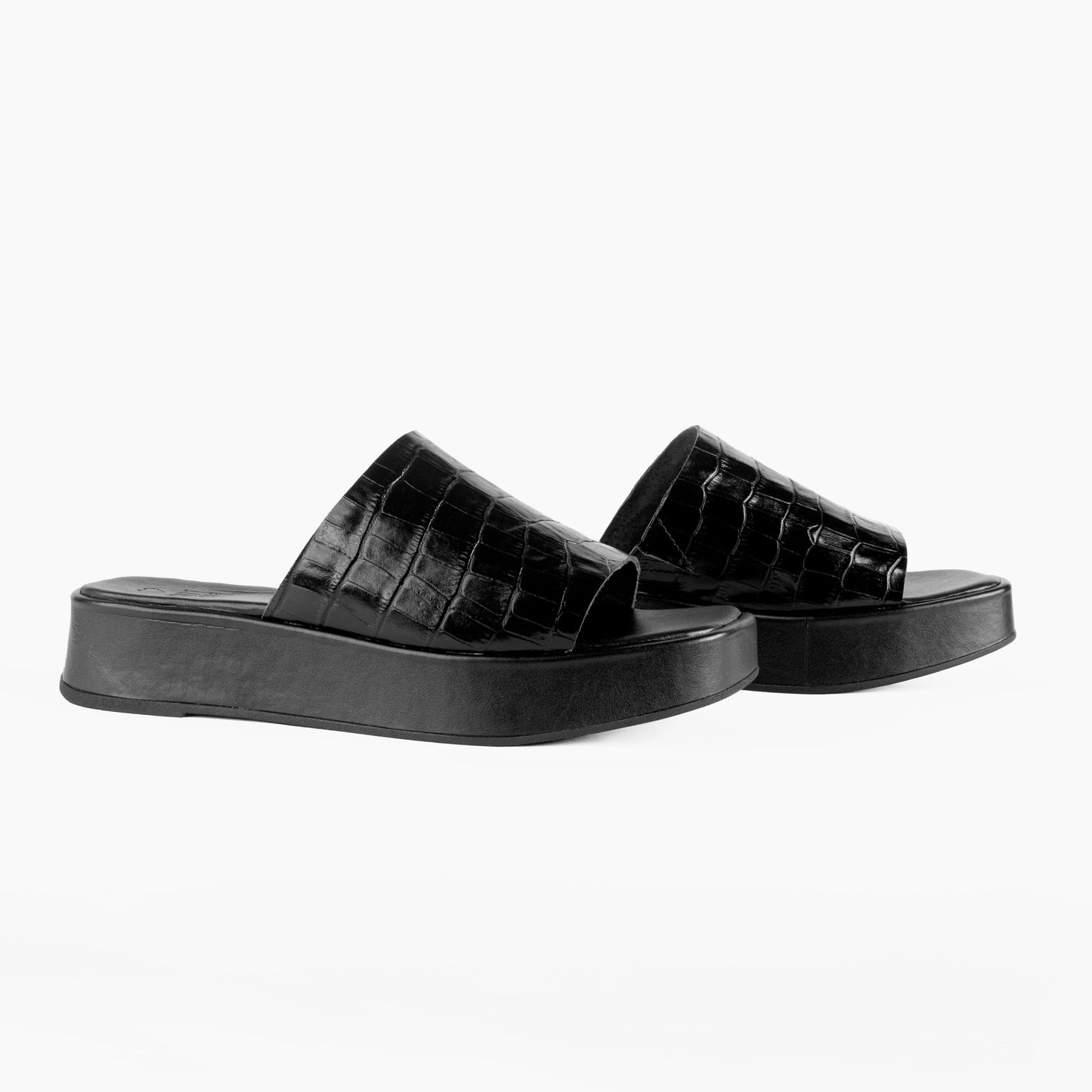 Vinci Shoes Amsterdam Black Flatforms