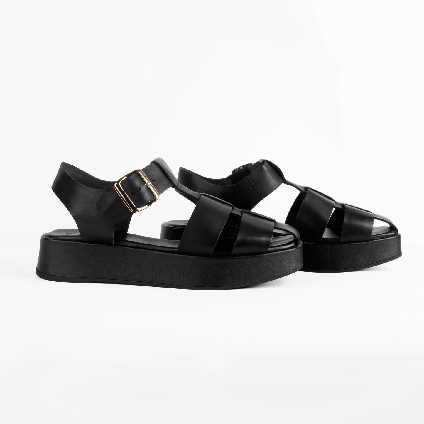 Vinci Shoes Ayla Black Flatforms