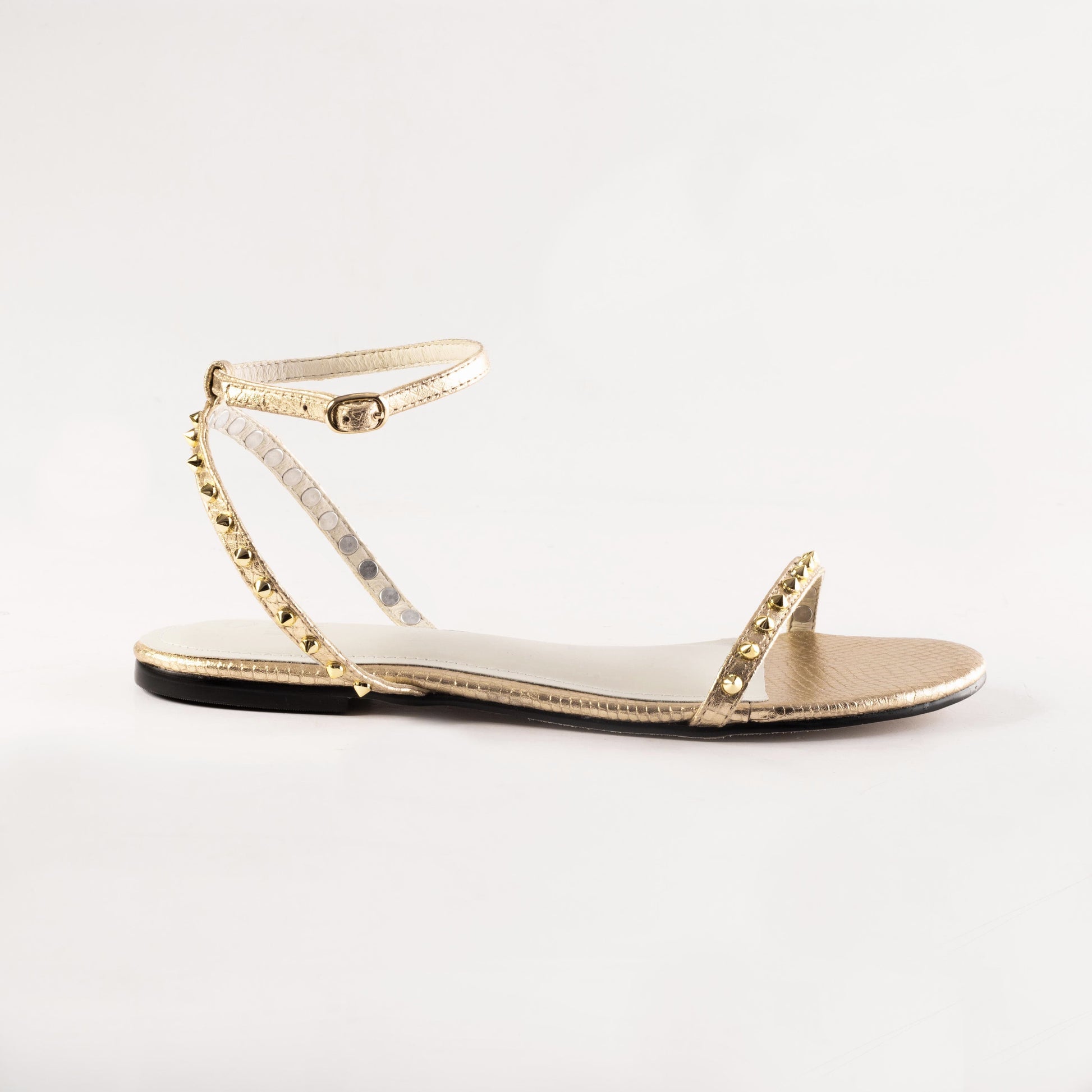 Vinci Shoes Fran Gold Sandals