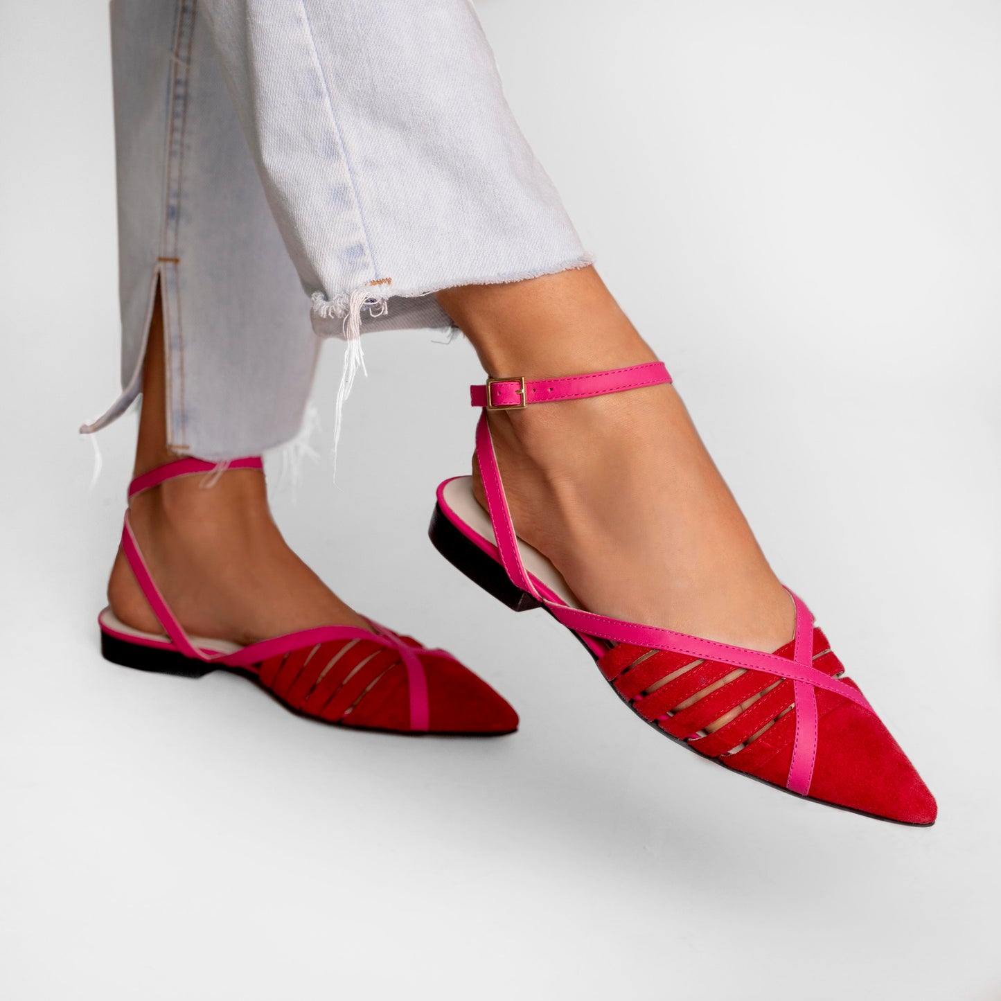 Vinci Shoes Livia Hot Pink Ballerinas