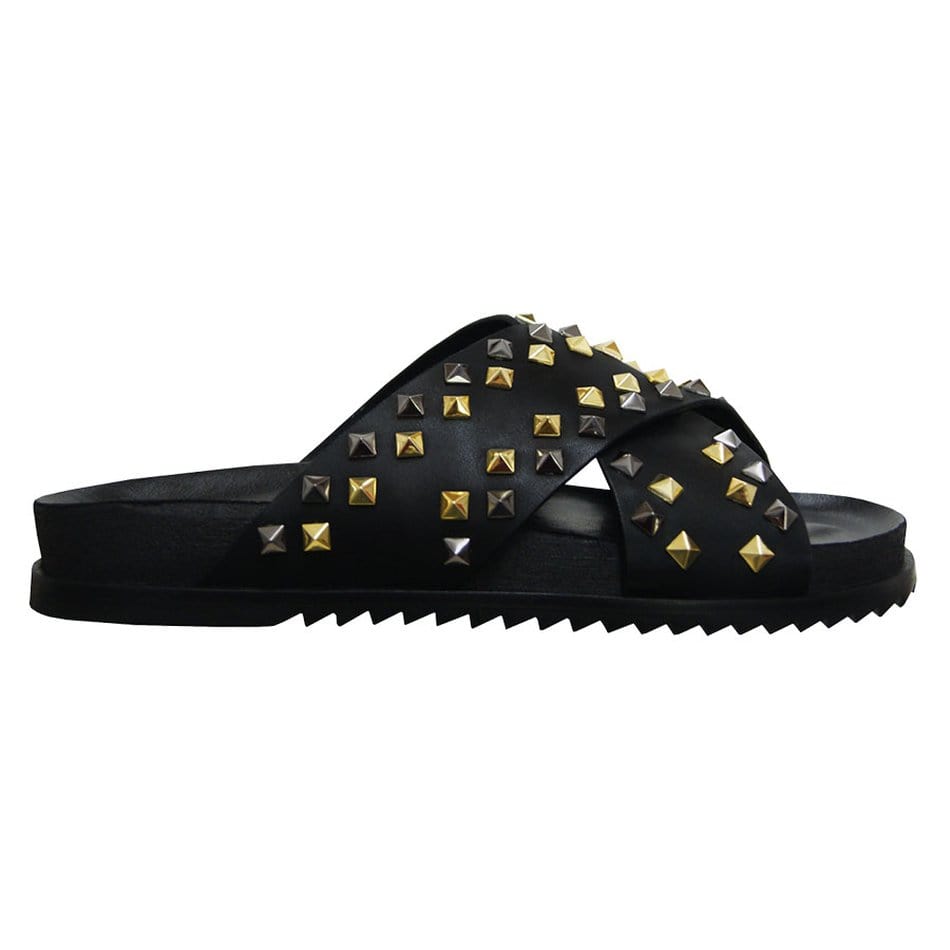 Shops studded black slides