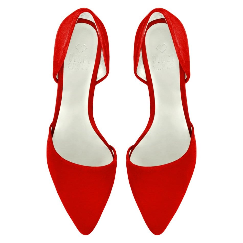 Vinci Shoes Anastasia Red Ballerinas