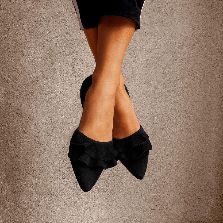 Vinci Shoes Plie Black Ballerinas