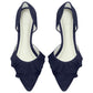 Vinci Shoes Plie Navy Blue Ballerinas