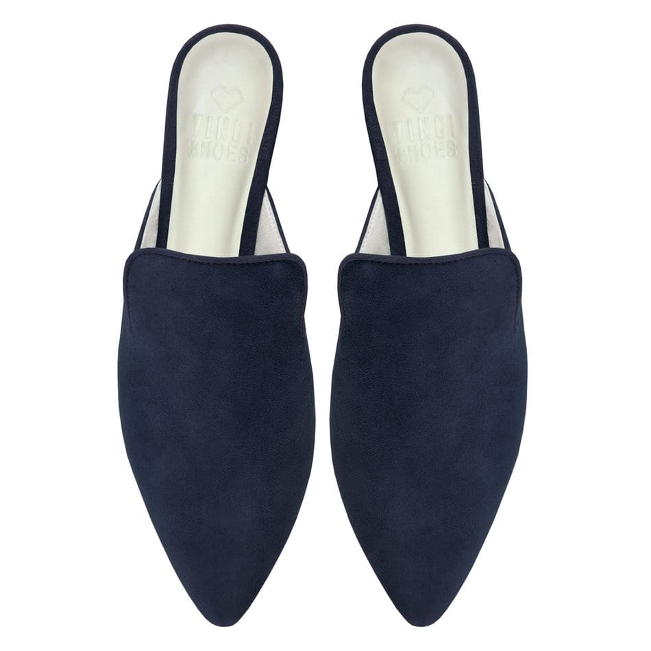 Vinci Shoes 11 [SALE]Pipa Navy Blue Mules