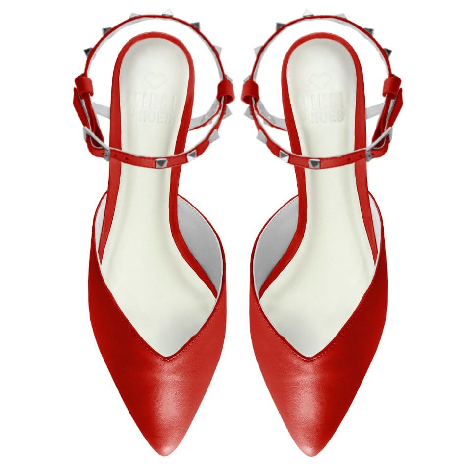 Vinci Shoes Donna Red Ballerinas