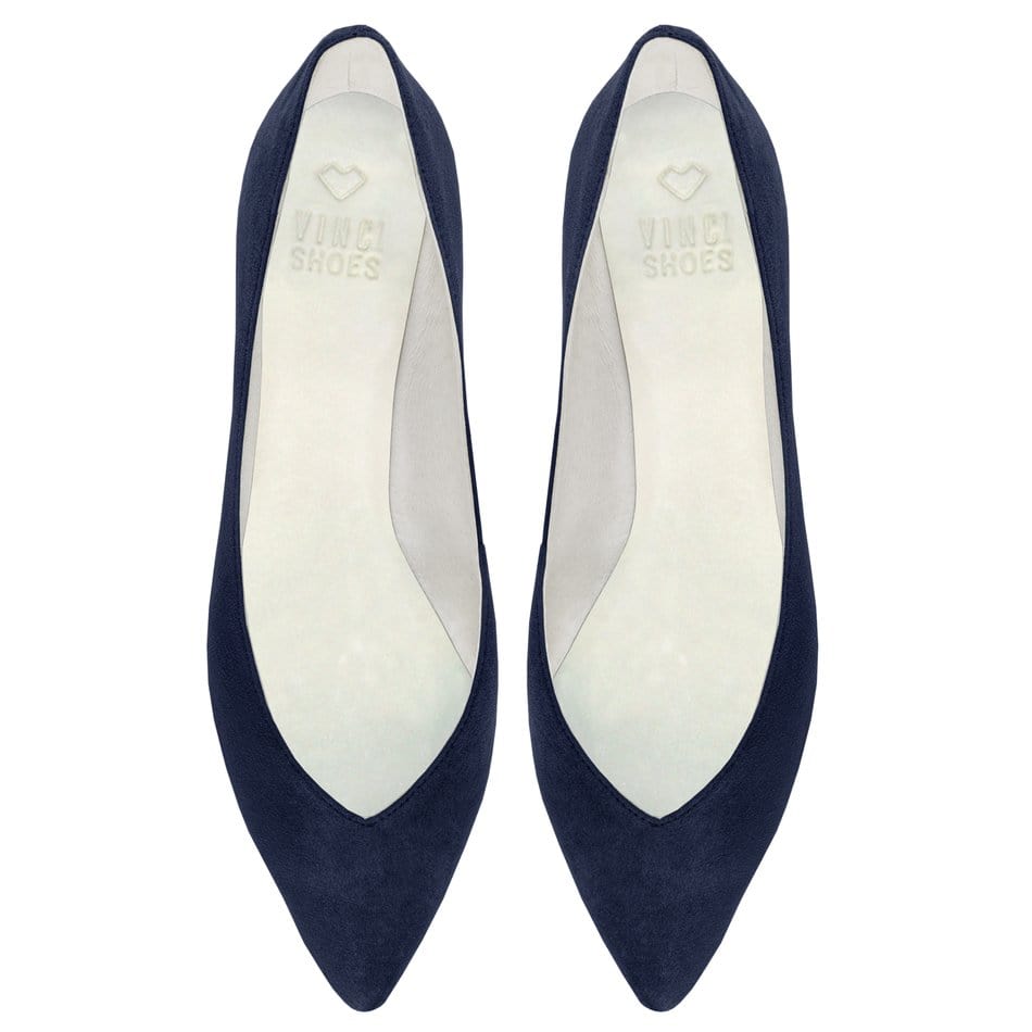 Vinci Shoes Candice Navy Blue Ballerinas