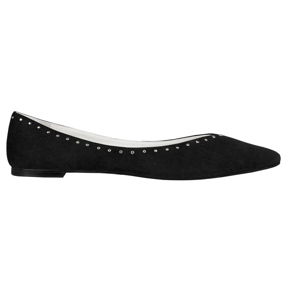 Vinci Shoes Candice Black Studded Ballerinas