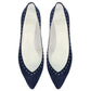 Vinci Shoes Candice Navy Blue Studded Ballerinas