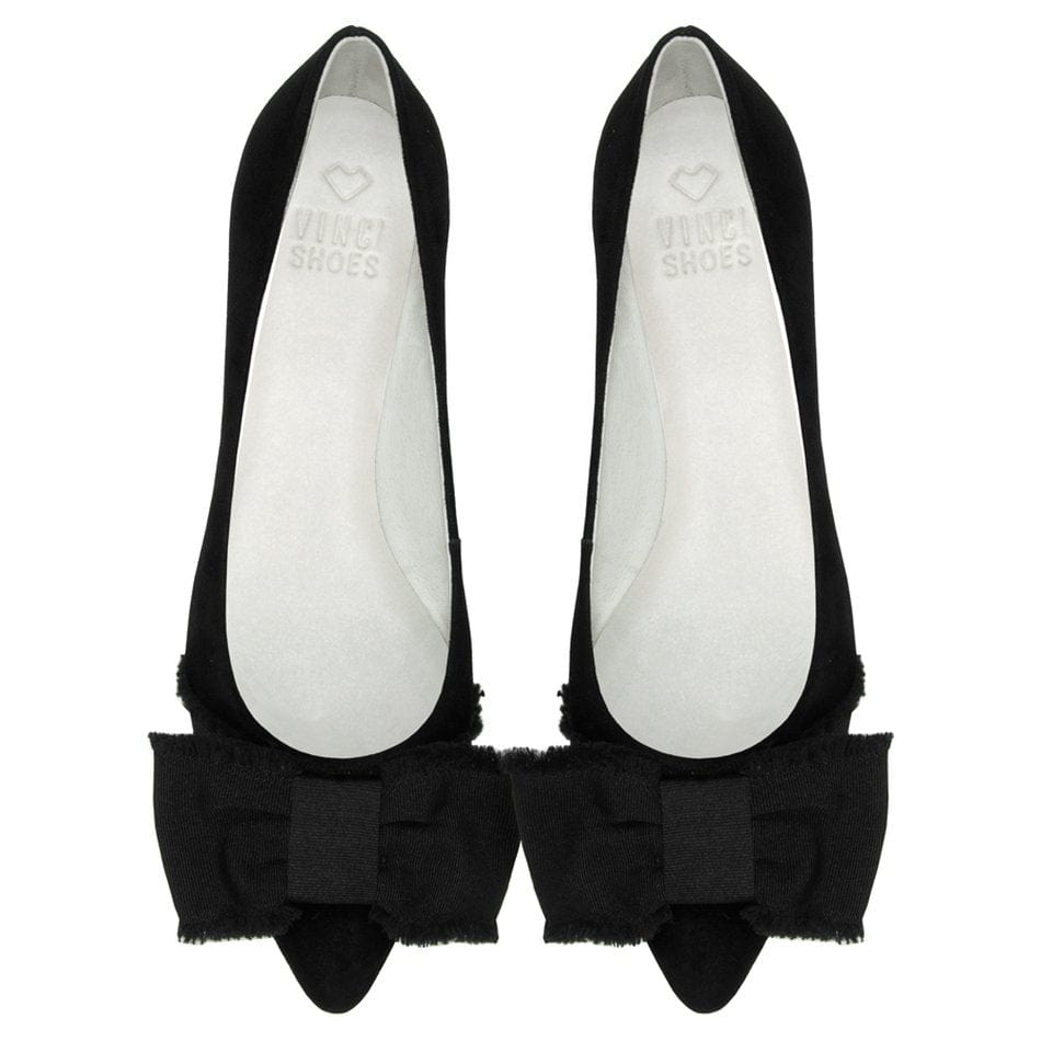 Vinci Shoes Luna Full Black Ballerinas