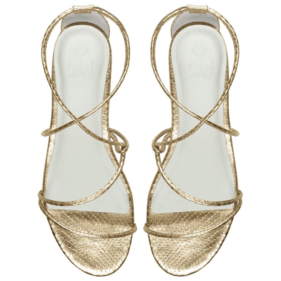 Vinci Shoes Cicy Gold Sandals
