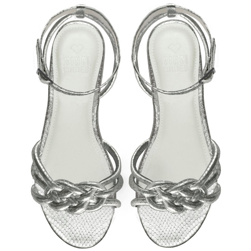 Vinci Shoes Fefa Silver Sandals
