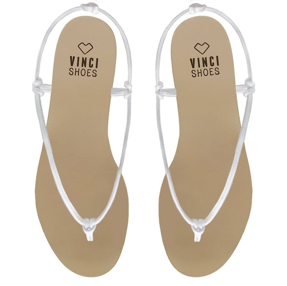 Vinci Shoes Melina White Sandals