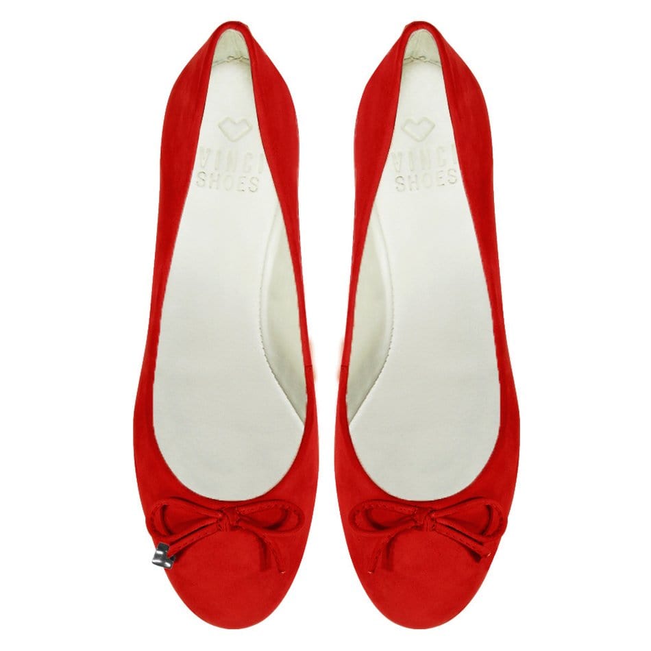 Vinci Shoes Coloful Red Ballerinas