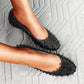 Vinci Shoes Kansas Full Black Studded Ballerinas